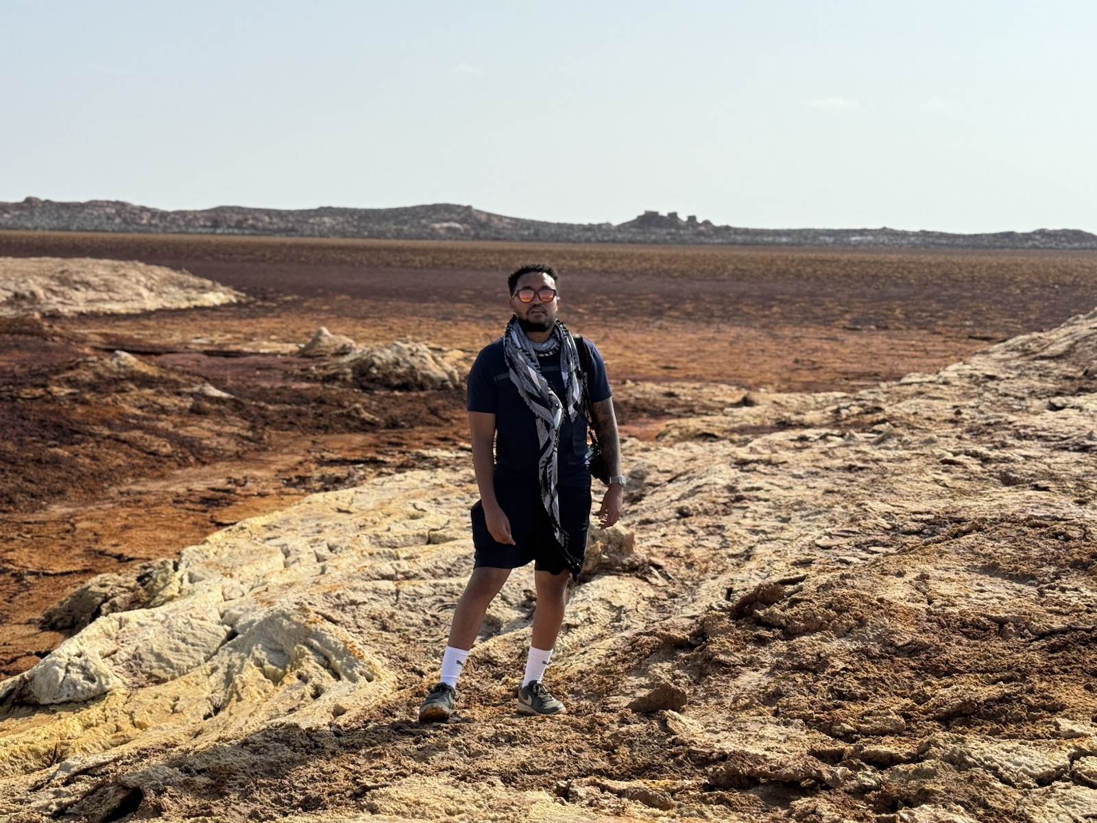 Dawit Feleke during documentary fieldwork in the Afar region