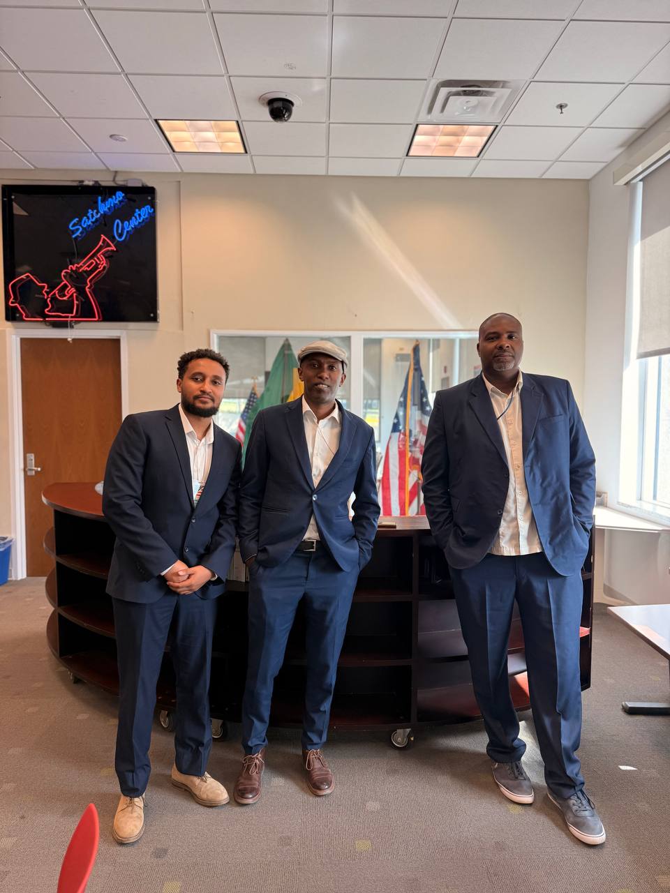 Dawit Feleke and colleagues after presenting the documentary at the U.S. Embassy